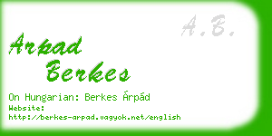arpad berkes business card
