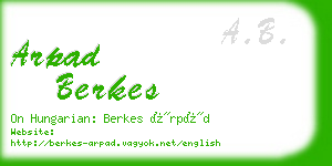 arpad berkes business card